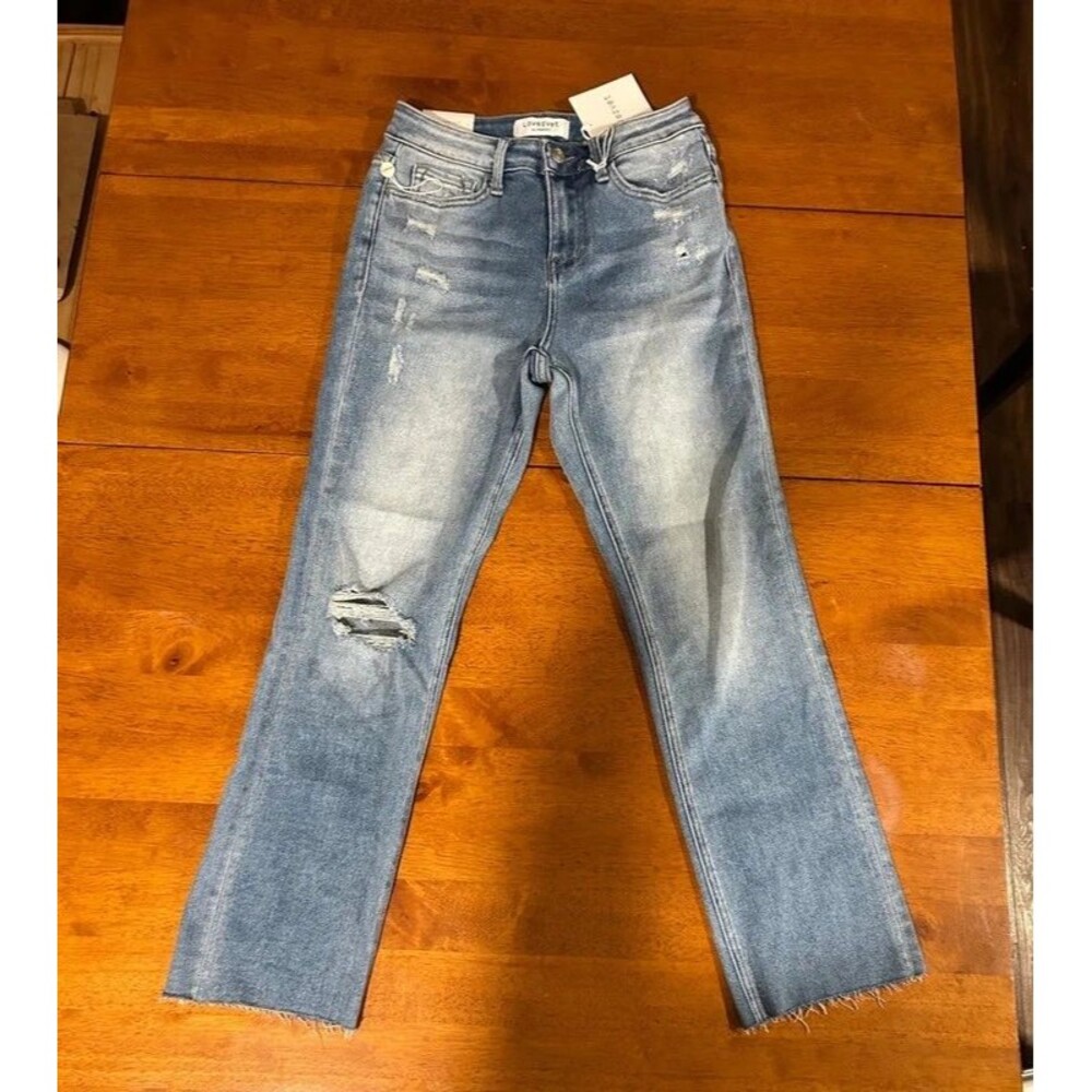 NWT Lovervet by Vervet Distressed Raw Hem Jeans Size 25